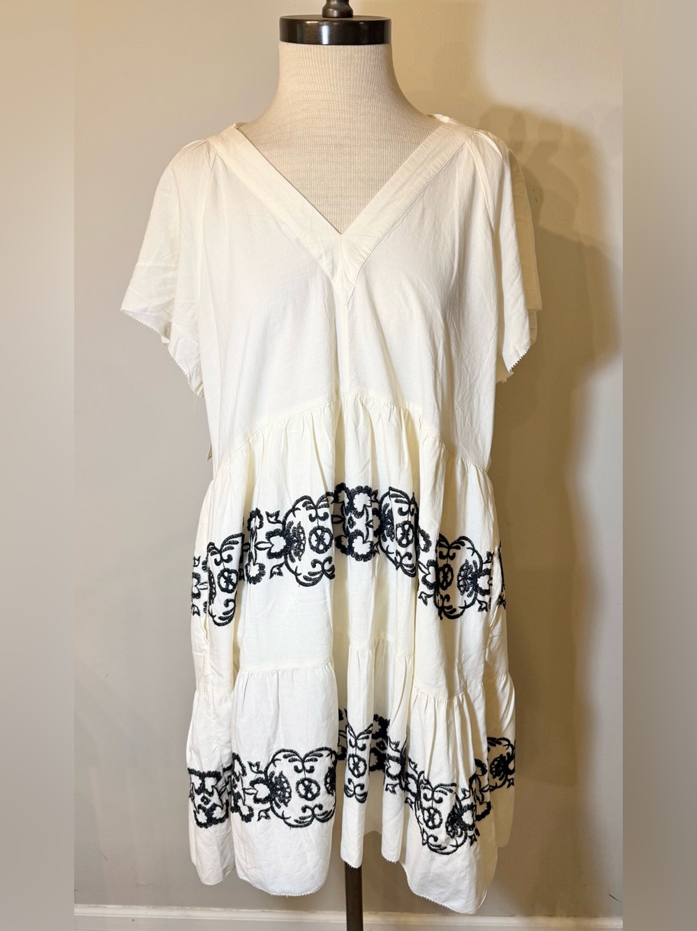Matching Embroidered Mini Swing Dress